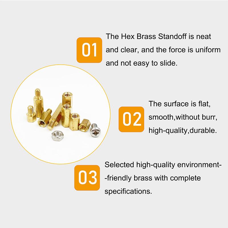 Male Female Hex Brass Standoff Spacer Kit M2M2.5 M3 M4 Brass Round Standoff with 304 Screw and Hex Nut pcb motherboard standoff