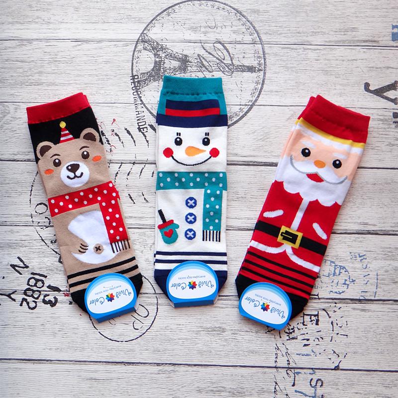 Skarpety damskie Zimowe skarpety świąteczne Bawełniane ciepłe Meias Kobiecy nadruk Cartoon Casual Sokken Funny Sock