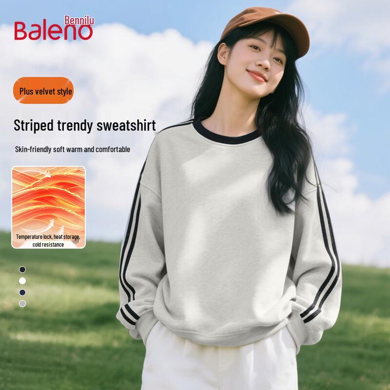 Baleno Women's Color Block Stripe Long Sleeve Sweatshirt