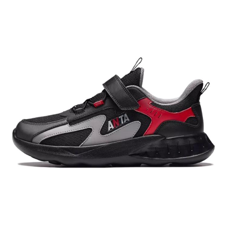 Anta Comfortable Non-Slip Durable Low-Top Kids Running Shoes Kids sneaker Black Red A312415519-2