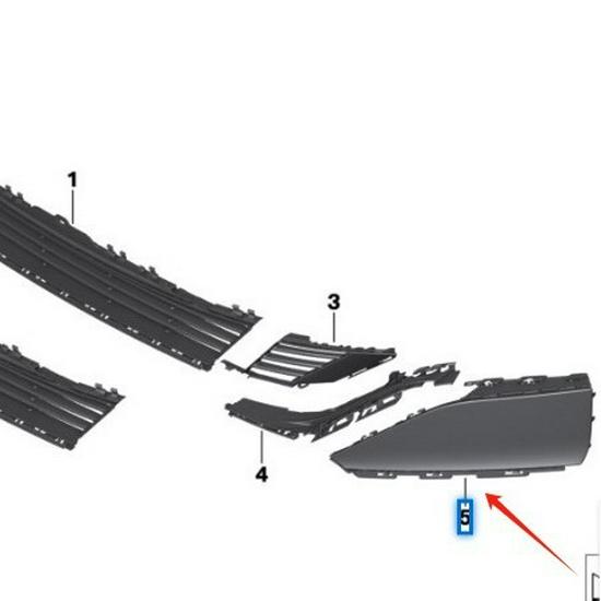 BMW 7 Series G12LCI Front Bumper Curved Grille (51119466577, 51119466578)