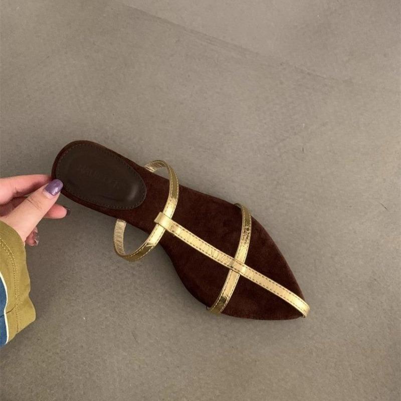 

Мода Новый Стиль Популярные Серебристые Шлепанцы с Перемычкой для Женщин Лаконичные Шлепанцы на Низком Каблуке Летние Женские Уличные Пляжные Сандалии Zapatos Mujer 37 золотой