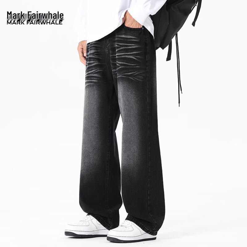 

Мужские джинсы Mark Fairwhale в стиле ретро, вываренные, прямые, широкие от бедра, с потертостями 3XL