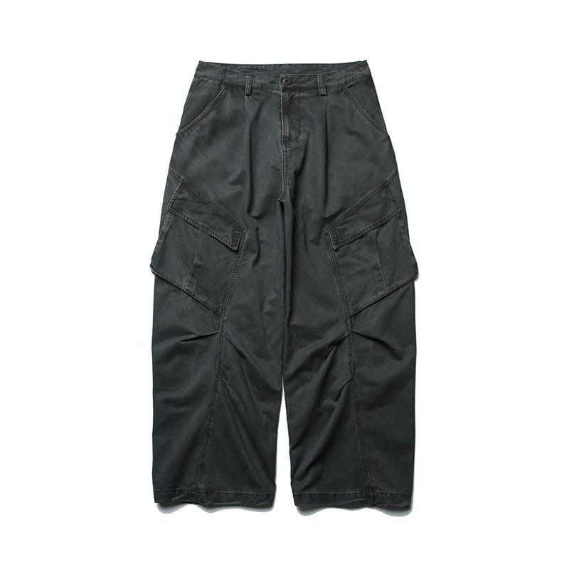 Lente en Herfst retro grote zak casual broeken heren en dames trendy merk losse casual Maillard koffiekleurige utility broeken trend