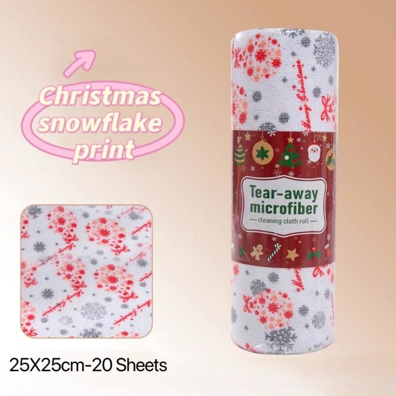 

Ultra-Fiber Hand Tear Cleaning Cloths - Super Absorbent Quick-Dry Dish Towels for Kitchen Laundry Christmas Decor