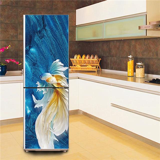 Underwater World Fish Sticker For Fridge Door Adhesive Waterproof Furniture Decoration Poster Wall Decal Kids Room Home Decor