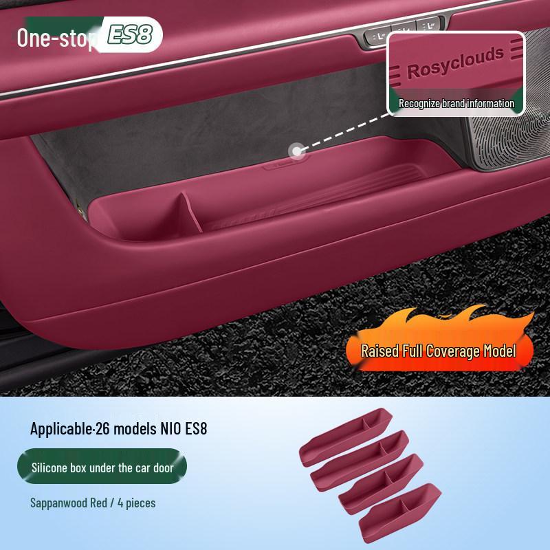 NIO ES8 Car Door Storage Box: Silicone Protection & Interior Decoration Set for 26 Models