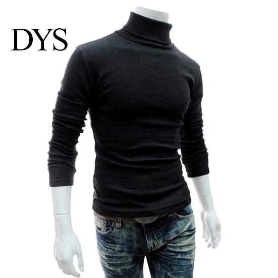 Herren Herbst Einfarbig Langarm Rollkragen Gestricktes Schlankes Unterhemd