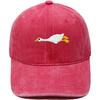 Cute lazy big white goose embroidered baseball cap washed retro dad hat men's and women's casual sunshade cap