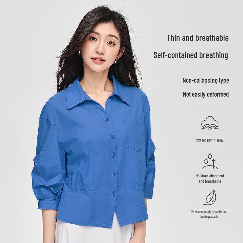 

Yinman French Style Puff Sleeve Blouse S