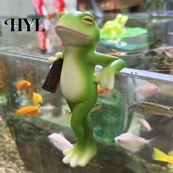 Charming Frog Yard Decor Miniature Figurine Planter Decoration Resin Flower Pot Hugger Plant Garden Statue for Edge Fairy Ornament