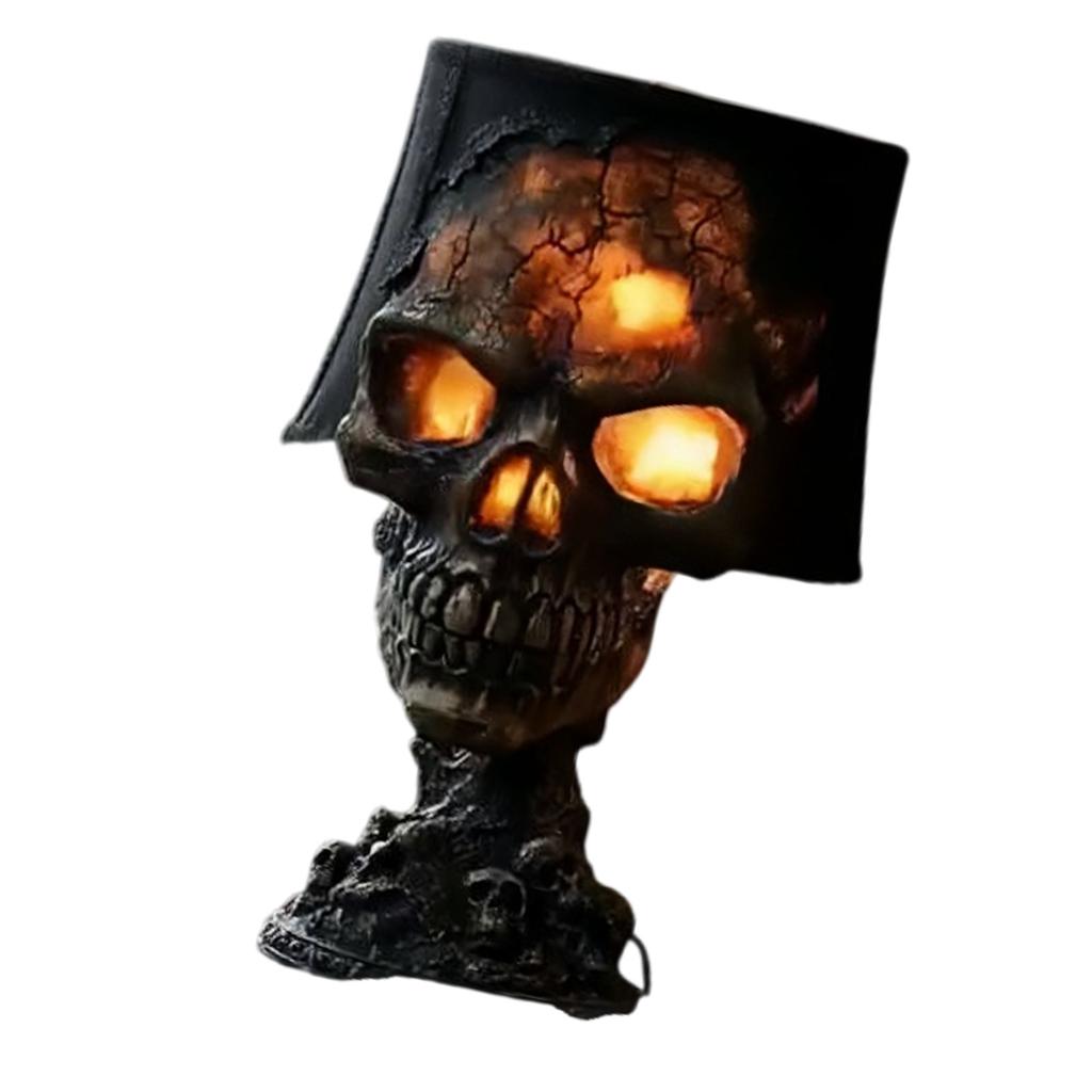 Skeleton Head Table Lamp with Cable Weather Resistant Halloween Skull Light Decoration For Garden Outdoor Decoration