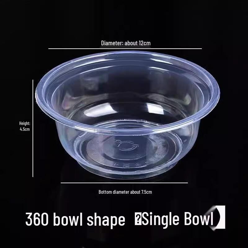 Sunbilai Disposable Transparent Plastic Round Bowls
