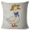 Multi Size Vibrant Print Pillow Cover Vintage Farm Goose Floral Duck Countryside Waterfowl Sofa Decor Cushion
