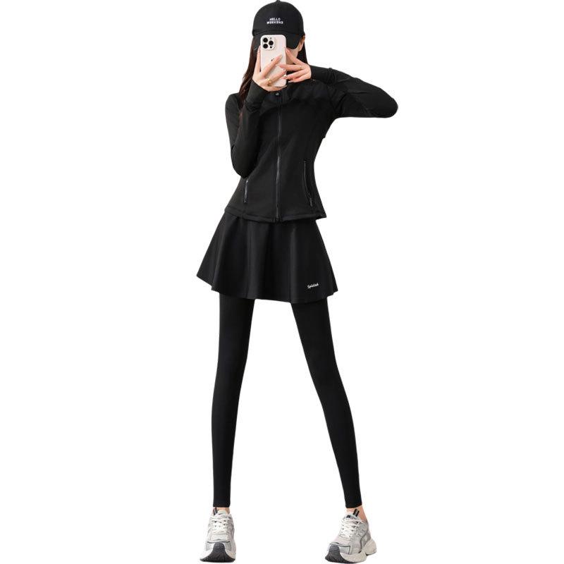 Women's Autumn/Winter 2024 Casual Sports Suit: Yoga Skirt Pants & Morning Run Outfit