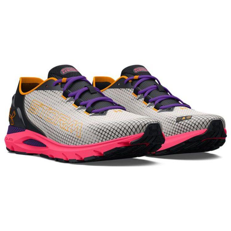 Under Armour HOVR Sonic 6 Storm - White Clay Metro Purple Women Sneakers Cream Pink-Shock 3026553-300