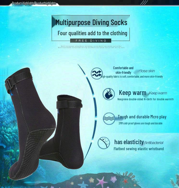 3mm Non-slip Warm Diving & Surfing Socks for Beach, Swimming, Freediving & Snorkeling