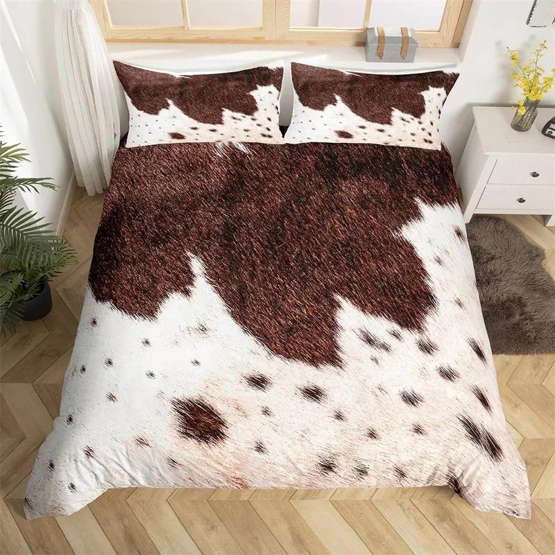 Sunflower Highland Cow Duvet Cover Western Farm Animal Bedding Set Cowhide Comforter Cover Microfiber Twin King Queen Bedclothes