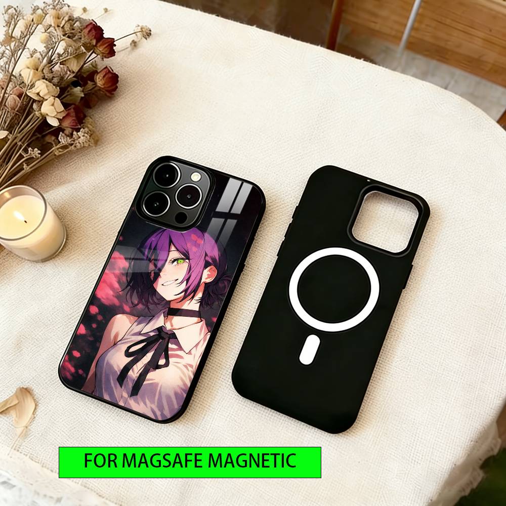 

Reze Chainsaw Man Phone Case For iPhone17,16,15,14,13,12,11 Plus,Pro Magnetic For Magsafe Wireless Charging iPhone16Pro