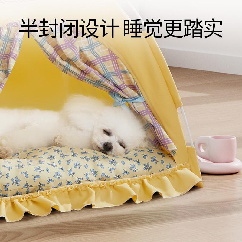 אוהל בית יוקרתי לחיות מחמד לכלבים קטנים עד בינוניים - מיטת כלבים לבית עם בד נושם קל לניקוי ללא הרכבה