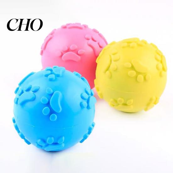 Squeaky Dog Ball Raised Texture Chew Toy Dogs Teeth Cleaning Bite-resistant Relieves Boredom And Anxiety for Puppy Teething Fetch Game Wear-resistant