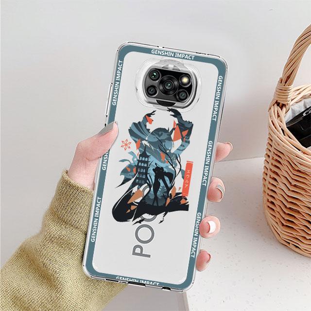 Husă Transparentă Genshin Impact Jujutsu Kaisen Pentru Xiaomi Mi Poco X3 NFC M3 Pro F3 F1 11 Lite 12 Redmi Note 10 9S 8 7 9 Husă Telefon
