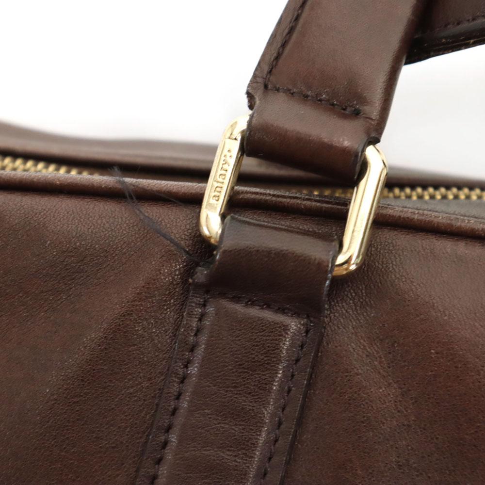 aniary Made In Japan Leather Briefcase Brown Business Bag Men's Used