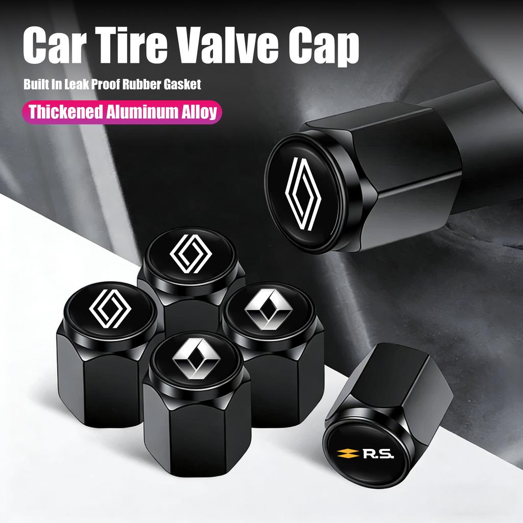 4Pcs Metal Car Wheel Tire Valve Caps Stem Cover For Renault Megane 3 2 4 Clio4 5 Captur Trafic Scenic2 AuGstral Kangoo Arkana Kad