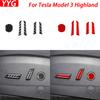 For Tesla Model 3 Highland 2024 Carbon Fiber Seat Adjustment Button Panel Trim Cover Car Interior Decoration Accessories Sticker