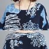 Hennep Katoen Rustieke Stijl Print Retro Zomer Plus Size Dames Losse Dunne Korte Mouw Zwaai Jurken