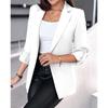 Women's Solid Color Long-sleeved Cardigan Suit Jacket, Business Style, Simple Unbuttoned Jacket For Formal Occasions