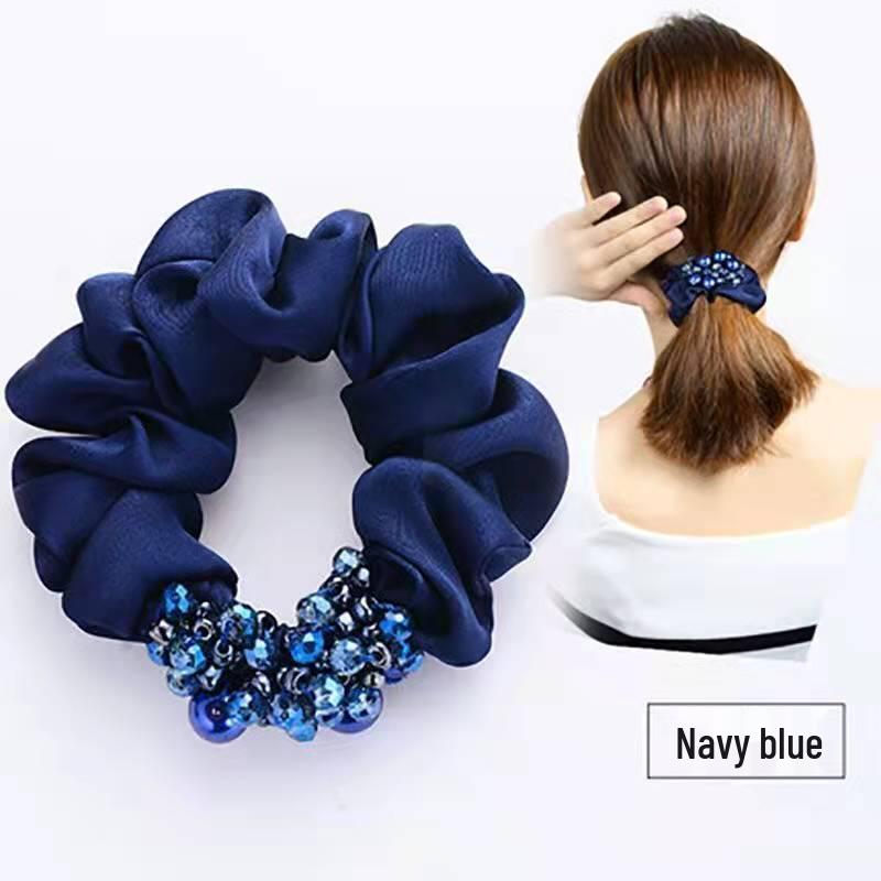 Korean Style Hair Tie for Women - Elegant Ponytail & Bun Accessory with Floral Ornament