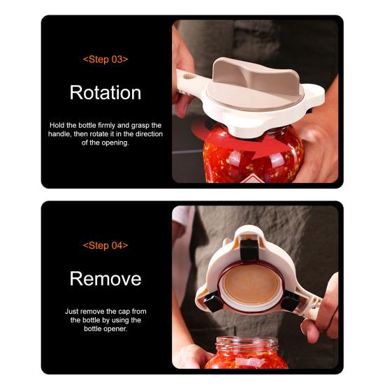 Abretarros Ajustable Agarre sin Esfuerzo 3 en 1 Abrebotellas Multiusos Abretarros y Botellas para Manos Débiles Personas Mayores