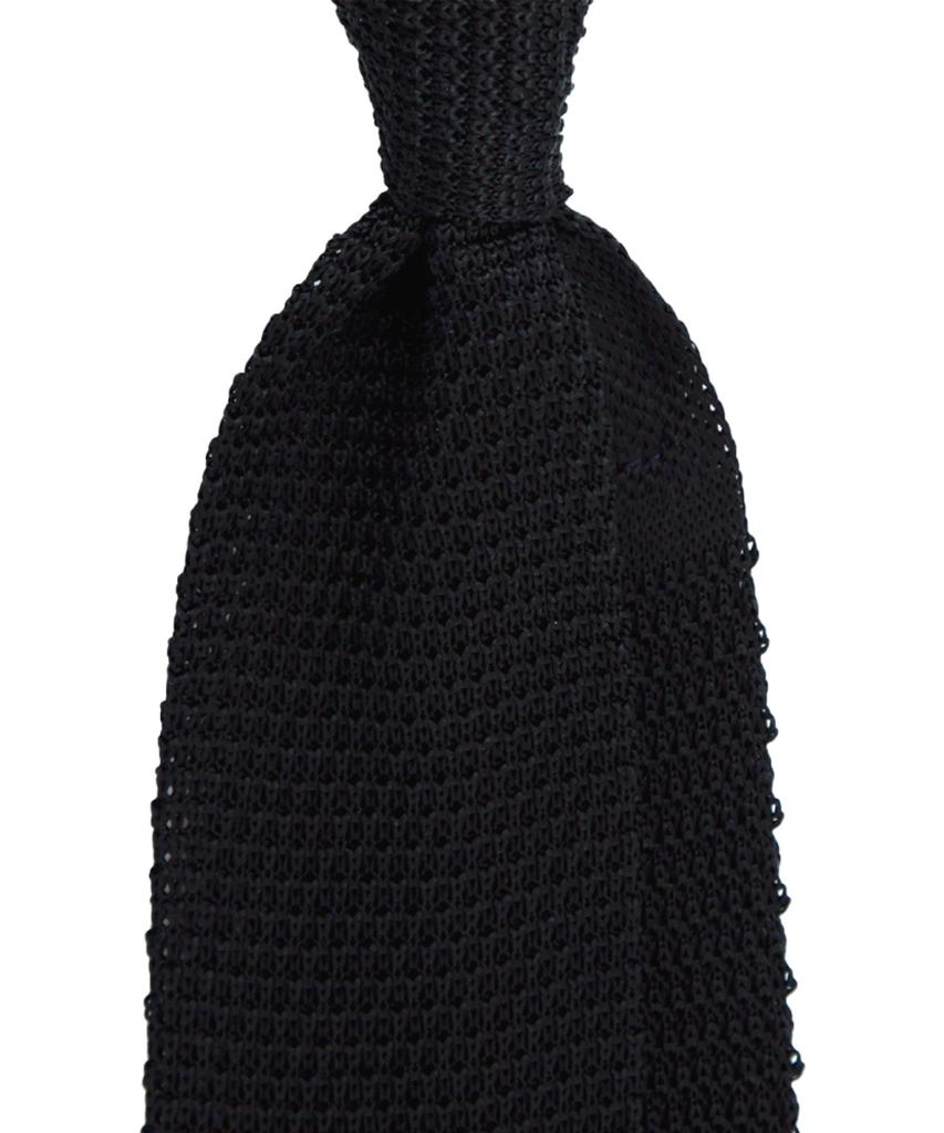 MANNERGRAM Silk Knit Tie Black