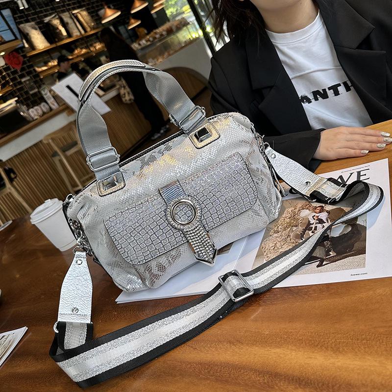 

Сумка-тоут Diamond в стиле вестерн 2025 года: Универсальная женская модная сумка серебряный