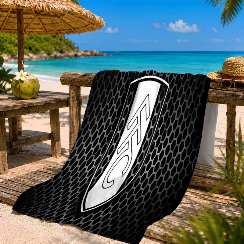 Fulham Crest Design Beach Towel Microfiber Beach Towel, Lightweight and Quick-Dry, for Summer Travel, Swimming Pool Fan Birthday Gift