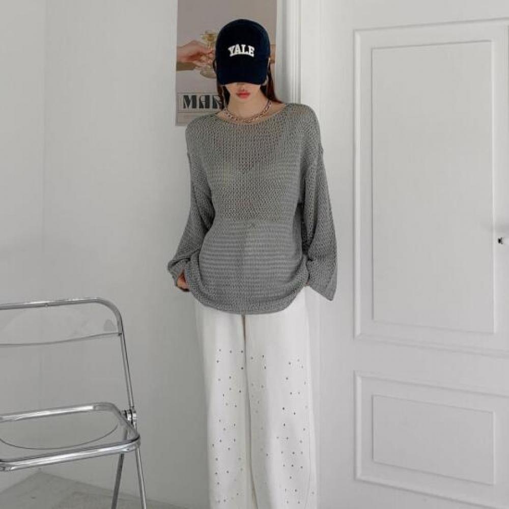 New Arrivals Open Run Anmiba Sweater Vacation Look Women Lip Neck Cover Up Overf
