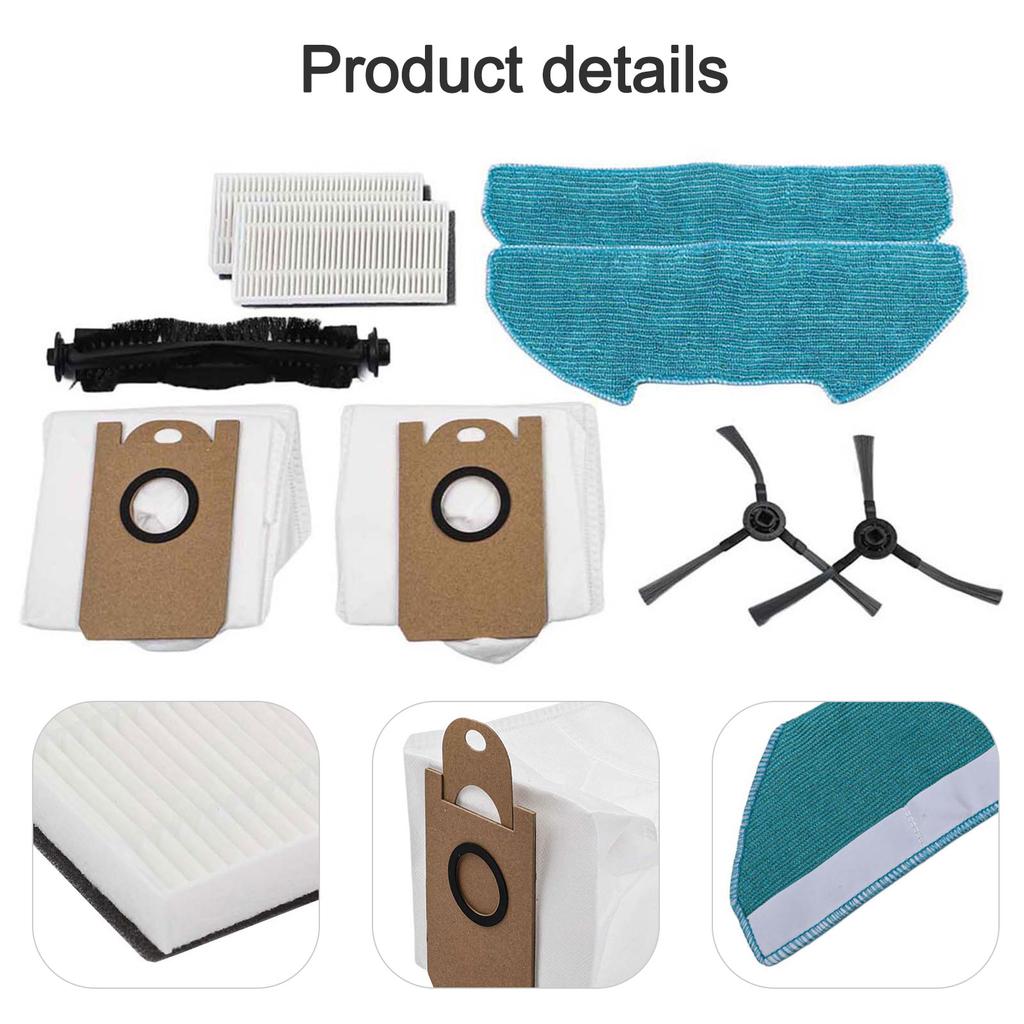 Für Redkey R10 Saugroboter Ersatzfilter, Wischmopp, Staubbeutel, Seitenbürsten & Hauptbürsten-Kit