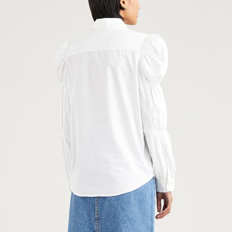 Levis Puff Sleeve Long Sleeve Shirt Women Tops White A1883-0000