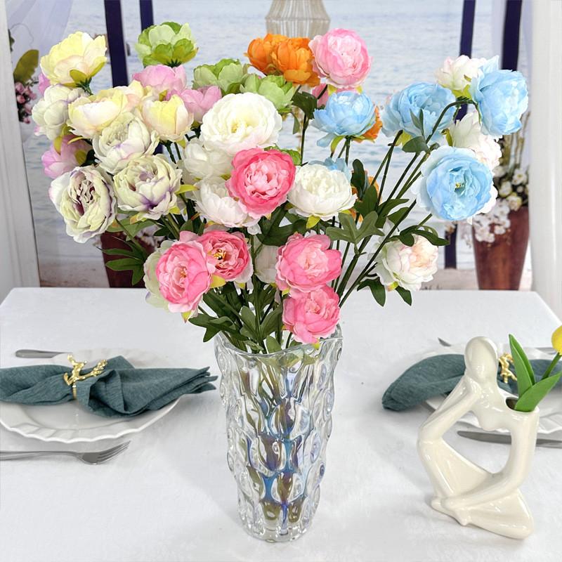 Flower Artificial Peony Wedding Hotel Restaurant Decoration Desktop Ornament