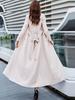 Kniehoher Trenchcoat, schlankes Temperament, langer Schnür-Revers-Trenchcoat, schmale Taille