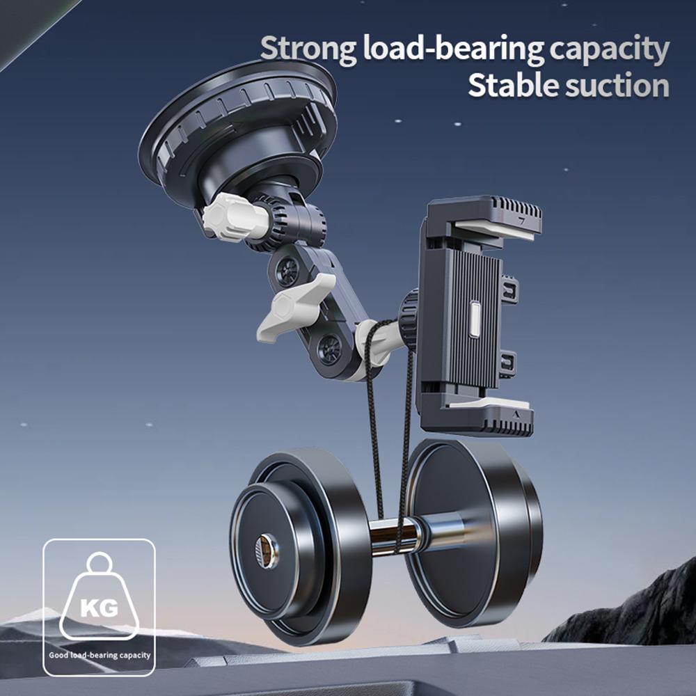 Car Dashboard Phone Holder with Large Suction Cup Navigation Mount Selfie Video Recording Live Streaming In-Car Mounting Bracket