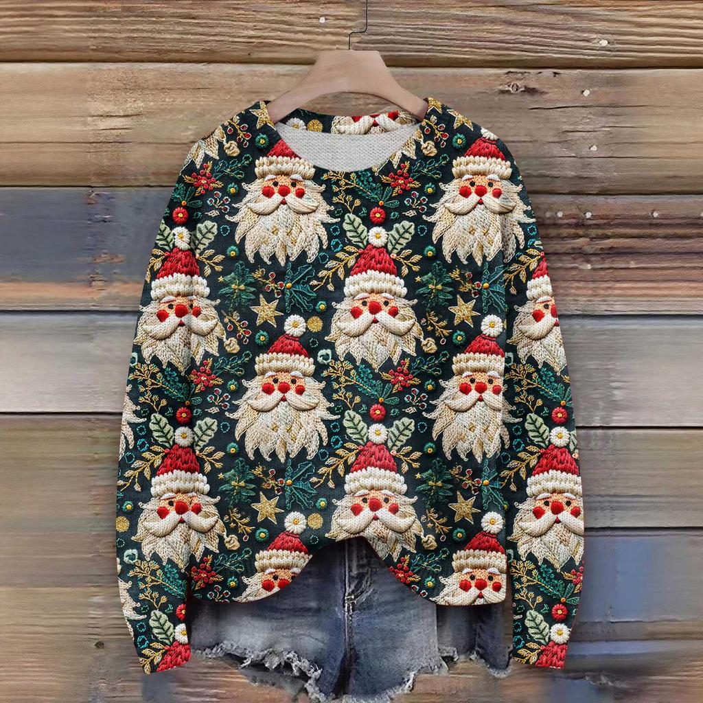 Women'S Christmas Sweater Cute Fun Christmas Sweater Fall And Winter Long Sleeve Knitted Sweater