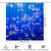 Underwater Jellyfish Shower Curtain Blue White Ocean Fish Printed Fabric Bathroom Decor For Home Bath Spa 72X84 Inches With Rod