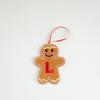 Blush Gingerbread Man Christmas Tree Ornaments - Hanging Party Scene Decorations with Holiday Letter Pendant
