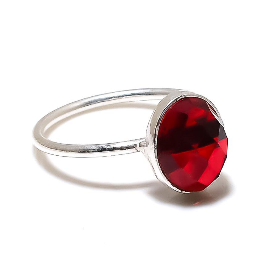 Mozambique Garnet Gemstone 925 Sterling Silver Jewelry Ring Size Adjustable GK-5528