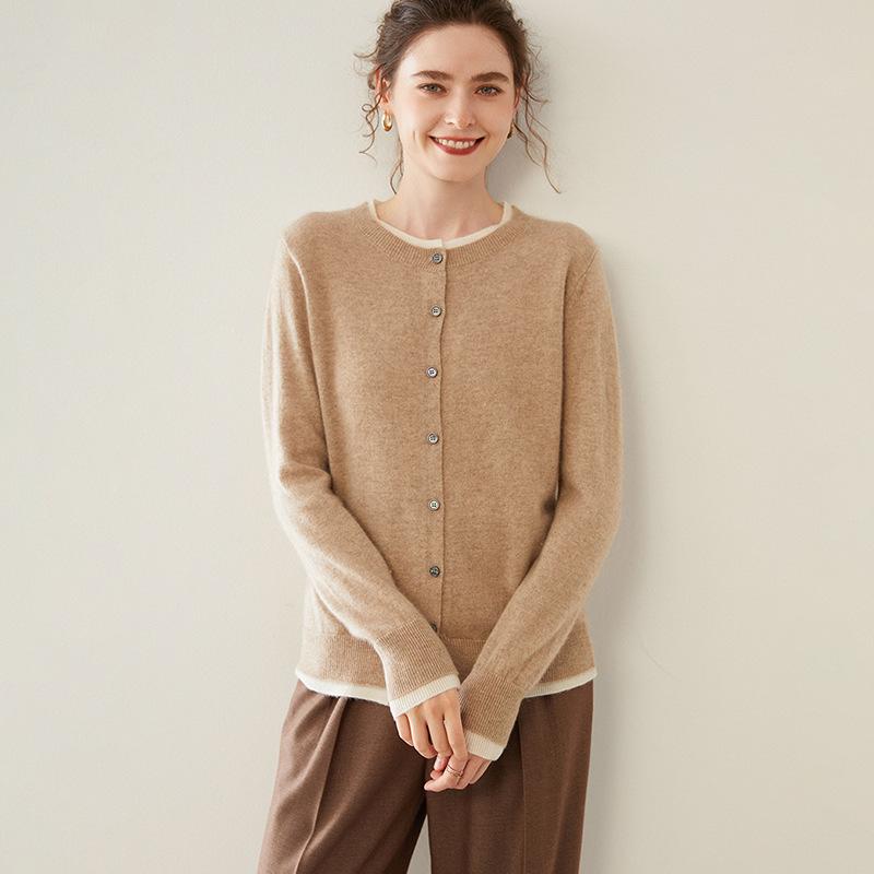 

Женский многослойный кашемировый кардиган в стиле колор-блок - Мягкое, свободное шерстяное вязаное пальто-свитер Double Extra Large верблюжий коричневого