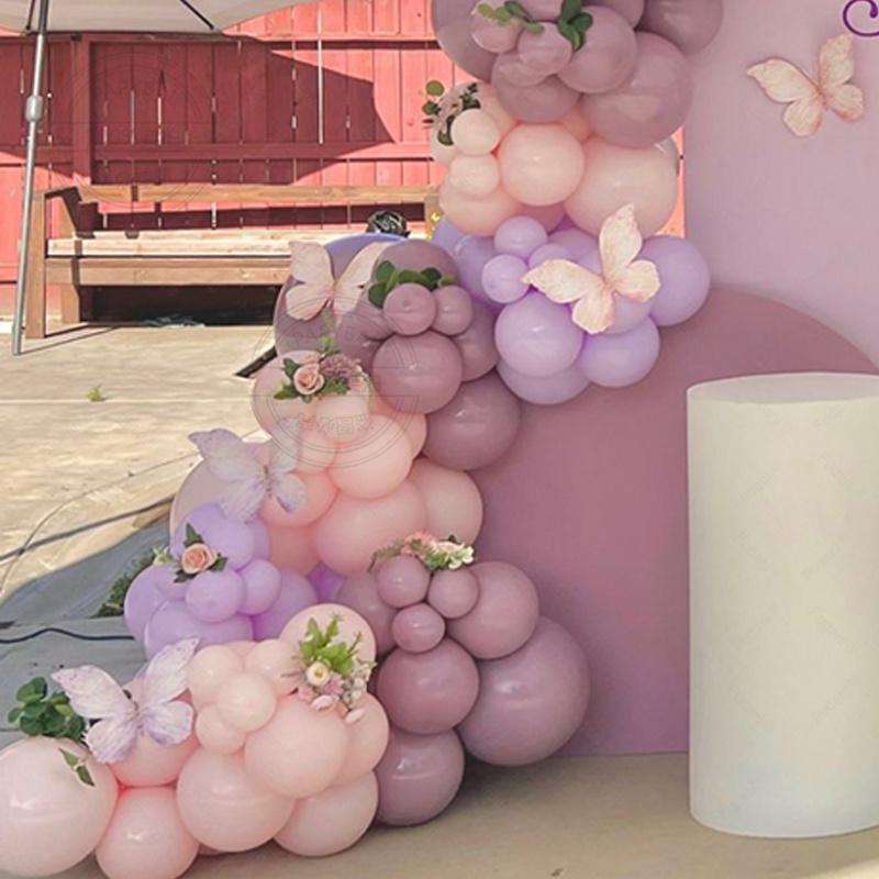 176pcs Purple Butterfly Wedding Birthday Balloon Arch Set with White Number Foil Ball for Adult Child Baby Shower Decor Balloons