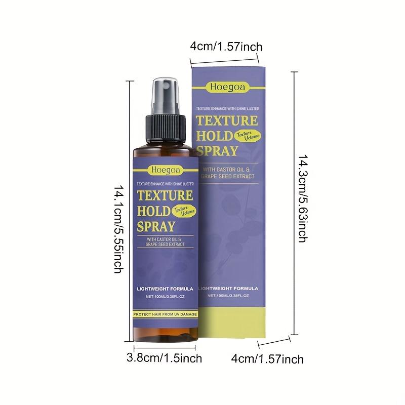 100ml Texturizing Hold Spray with Castor Oil & Shape Seed Extract - Lightweight Formula, 5s Dry, No Residue, Styling & Protection,Hair Styling Product