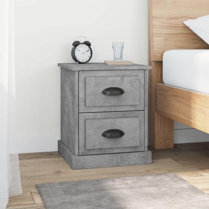 Maison Exclusive - Tables de chevet 2 pcs gris béton 39x39x47,5 cm bois ingénierie